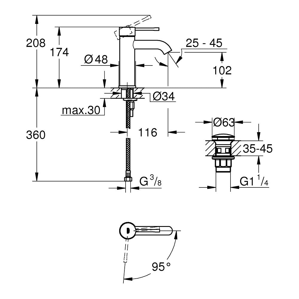 23797001 Grohe Essence New Cold Start armatura za umivalnik