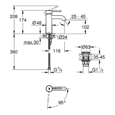 23797001 Grohe Essence New Cold Start armatura za umivalnik