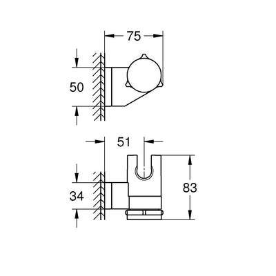 26183000 Grohe Vitalio Universal držalo za tuš ročko