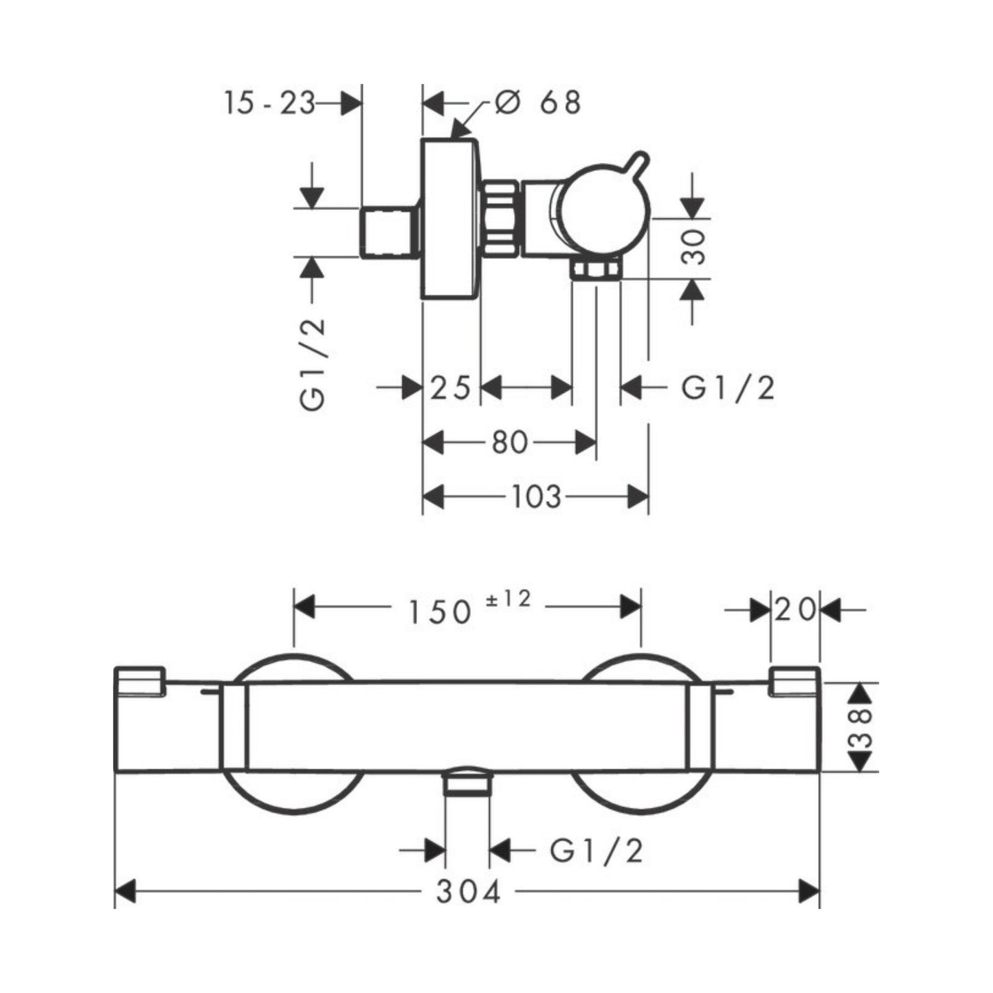 Armature za tuš — 13116670 Hansgrohe Ecostat Comfort črna armatura za tuš termostatska | SAN-KERAMIKA.SI