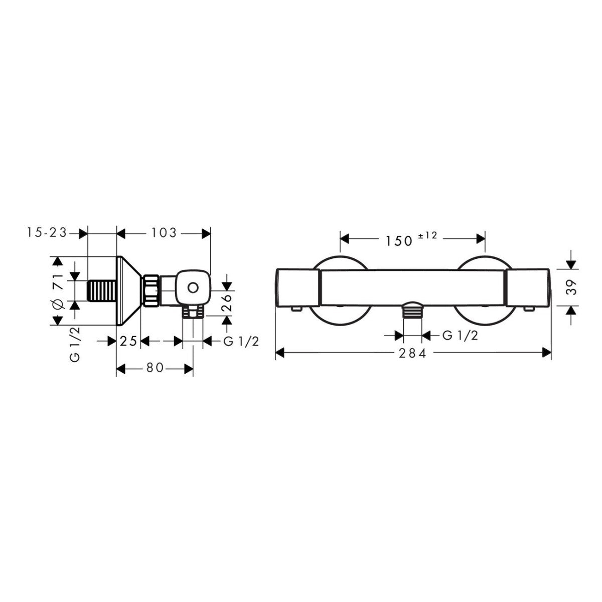 Armature za tuš — 13122000 Hansgrohe Ecostat armatura za tuš termostatska | SAN-KERAMIKA.SI