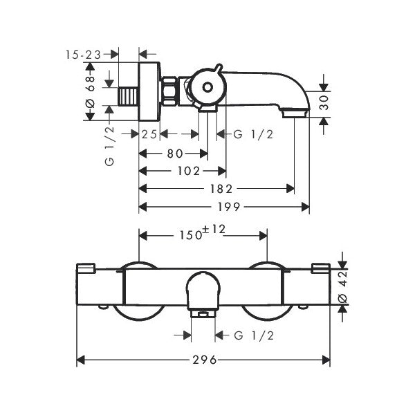 Armature za kadi — 13201000 Hansgrohe Ecostat armatura za kad termostatska | SAN-KERAMIKA.SI