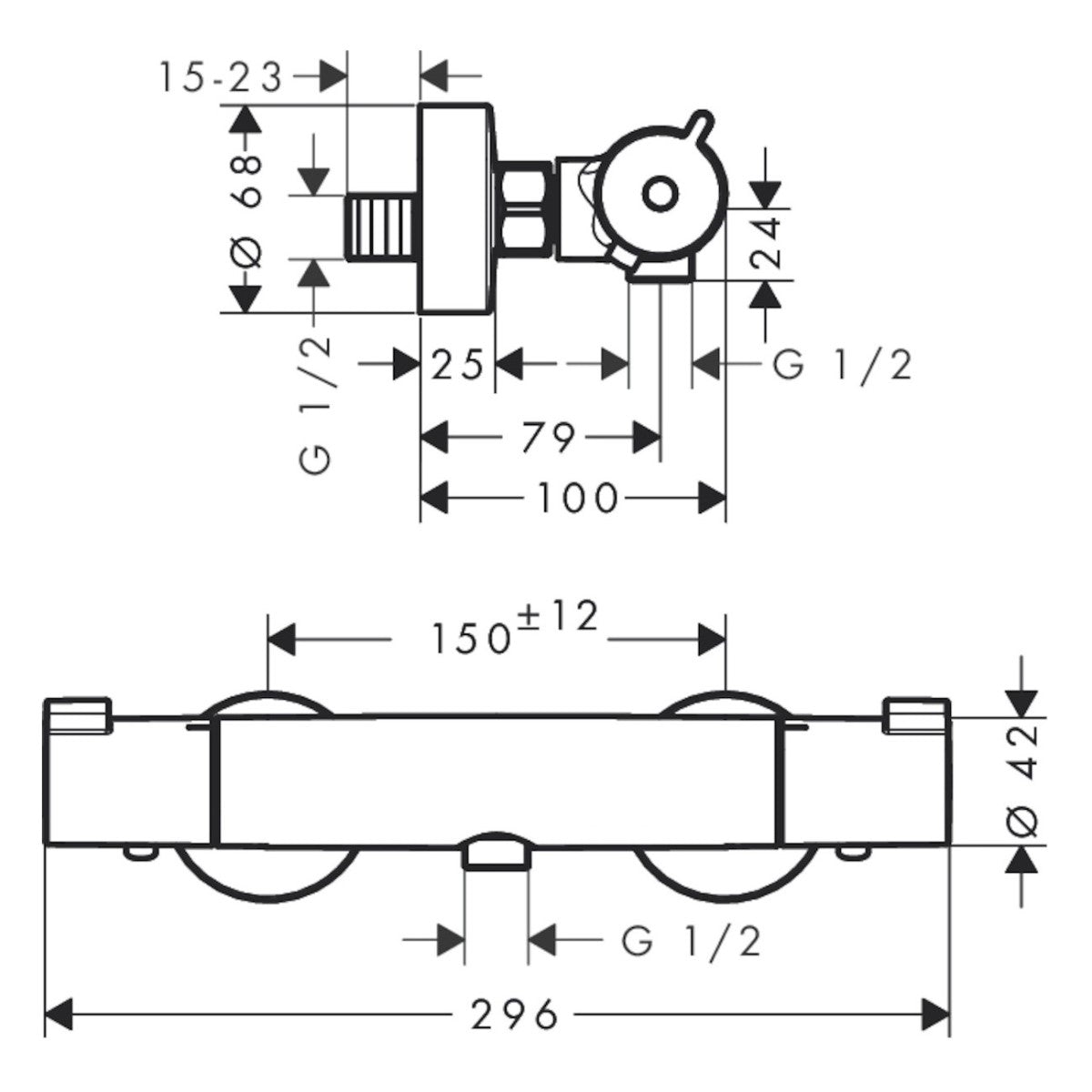 Armature za tuš — 13211000 Hansgrohe Ecostat armatura za tuš termostatska | SAN-KERAMIKA.SI