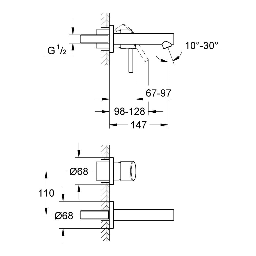 Armature za umivalnike — 19575001 Grohe Concetto podometna armatura za umivalnik | SAN-KERAMIKA.SI