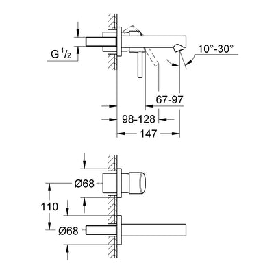 Armature za umivalnike — 19575001 Grohe Concetto podometna armatura za umivalnik | SAN-KERAMIKA.SI