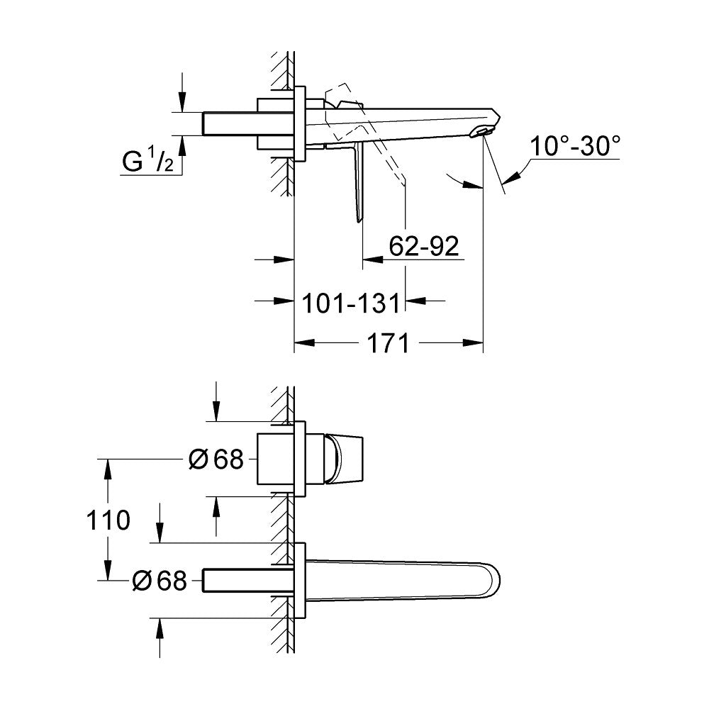 Armature za umivalnike — 19573002 Grohe Eurodisc Cosmopolitan podometna armatura za umivalnik | SAN-KERAMIKA.SI