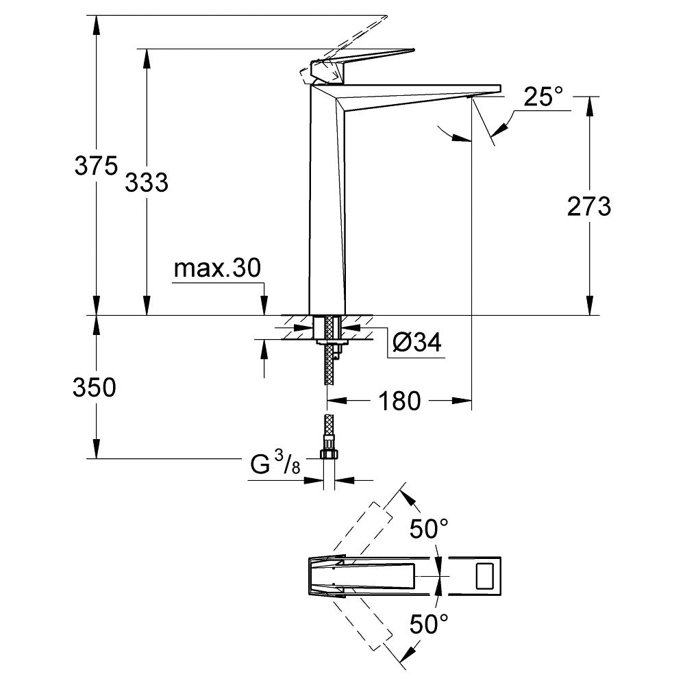 Armature za umivalnike — 23114DC0 Grohe Allure Brilliant visoka armatura za umivalnik | SAN-KERAMIKA.SI