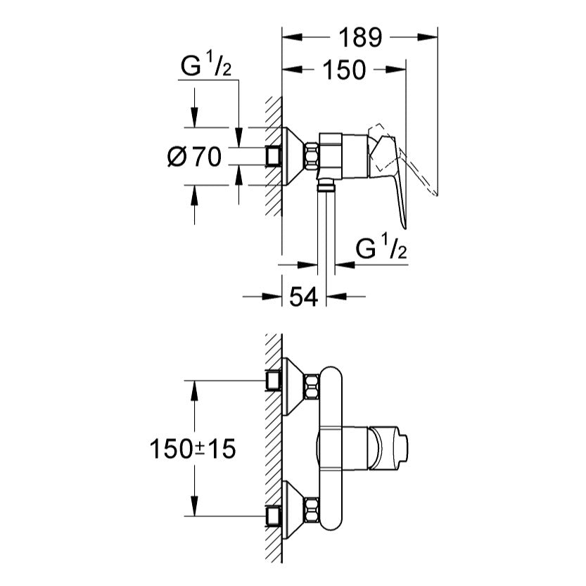 Armature za tuš — 23333000 Grohe BauEdge armatura za tuš | SAN-KERAMIKA.SI