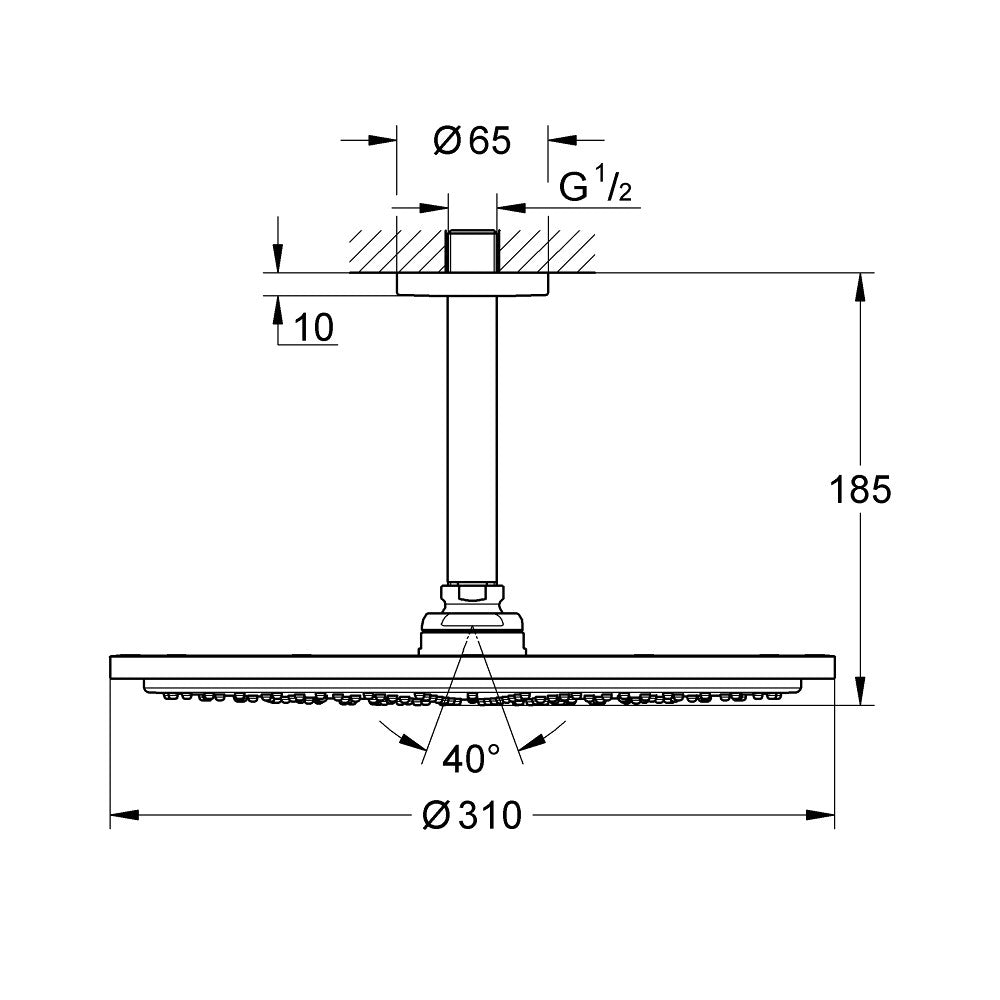 26067000 Grohe Rainshower Cosmopolitan 310 nadglavna prha