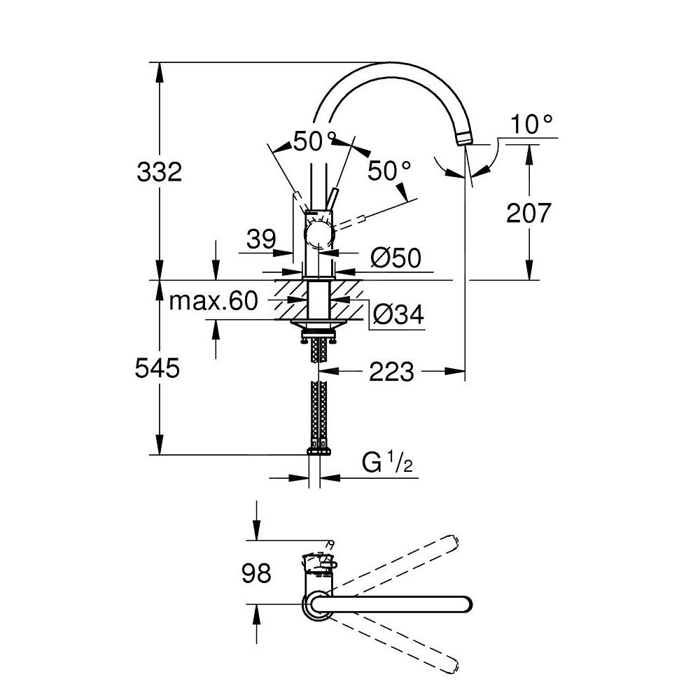 31234001 Grohe BauClassic kuhinjska armatura