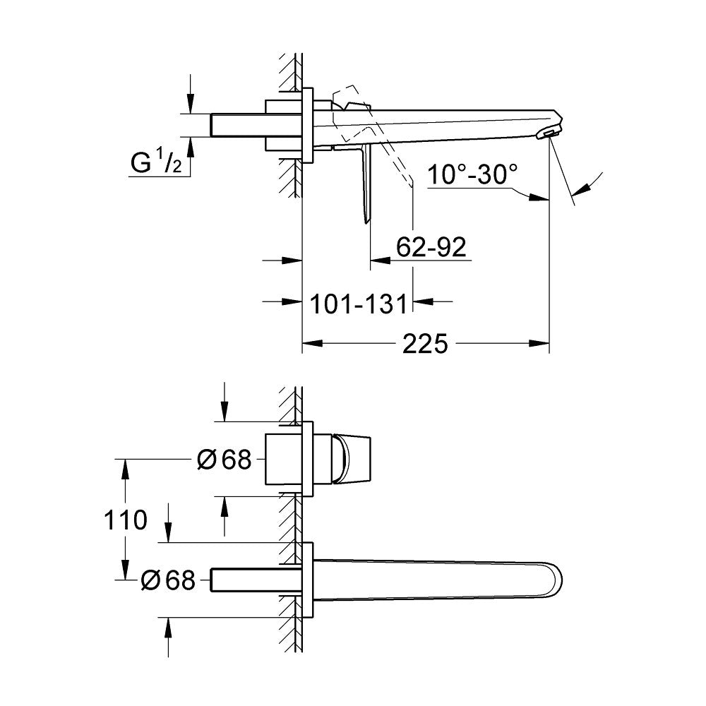 Armature za umivalnike — 19974002 Grohe Eurodisc Cosmopolitan podometna armatura za umivalnik | SAN-KERAMIKA.SI