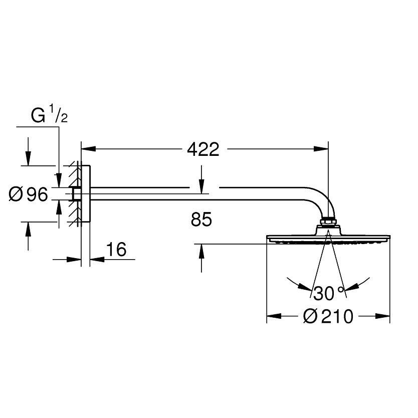 26171000 Grohe Rainshower Cosmopolitan 210 nadglavna prha