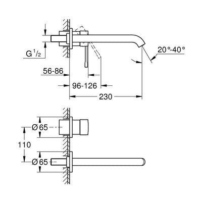 Armature za umivalnike — 19967GL1 Grohe Essence New podometna armatura za umivalnik | SAN-KERAMIKA.SI