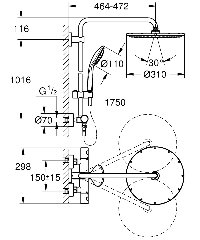 Tuš sistemi — 26075DA0 Grohe Euphoria XXL 310 termostatska armatura s tuš setom | SAN-KERAMIKA.SI