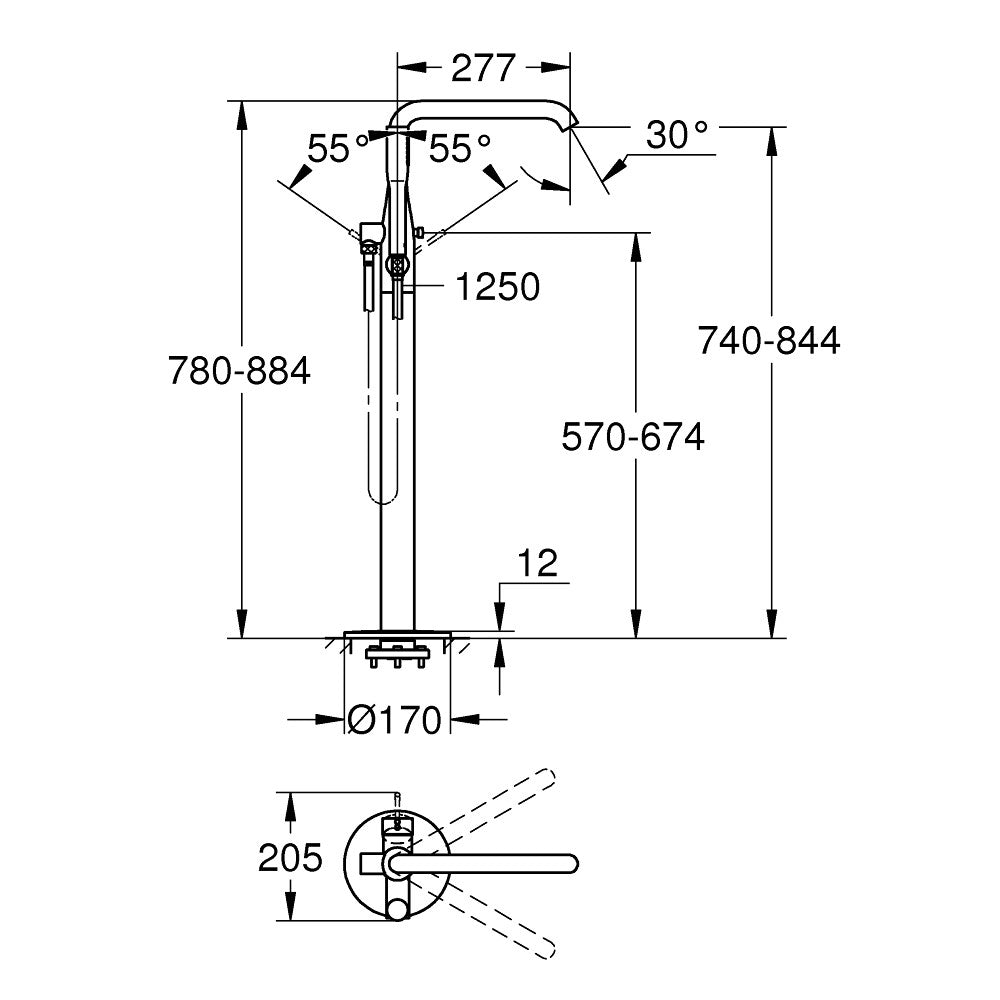 Armature za kadi — 23491AL1 Grohe Essence New samostoječa armatura za kad s tuš setom | SAN-KERAMIKA.SI