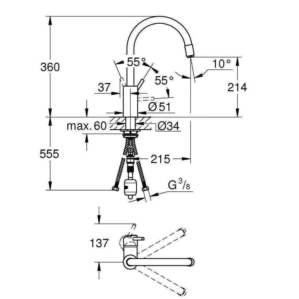 32663003 Grohe Concetto izvlečna kuhinjska armatura