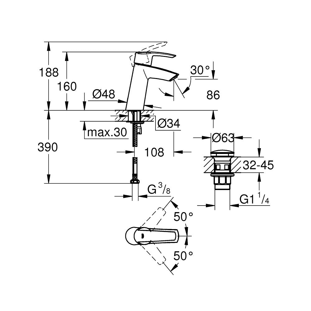 23575001 Grohe Start armatura za umivalnik