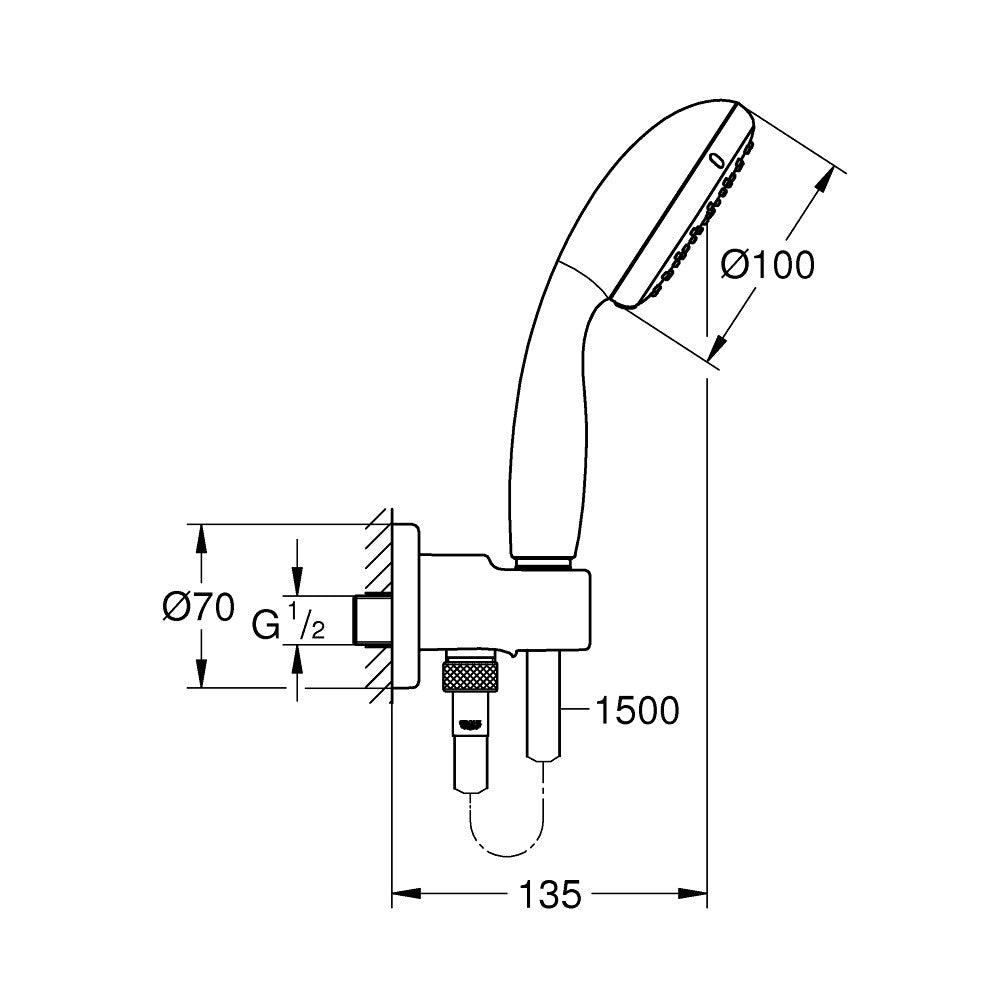 26406001 Grohe Tempesta New 100 tuš set brez armature