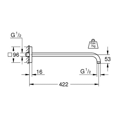 26145000 Grohe Rainshower držalo za nadglavno prho