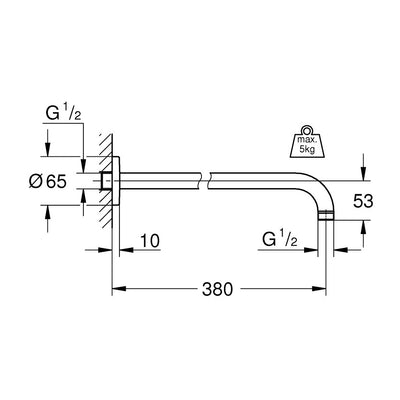 28361000 Grohe Rainshower držalo za nadglavno prho