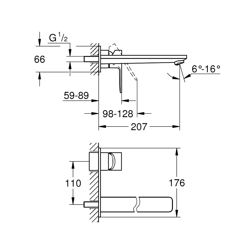 Armature za umivalnike — 23444001 Grohe Lineare podometna armatura za umivalnik | SAN-KERAMIKA.SI