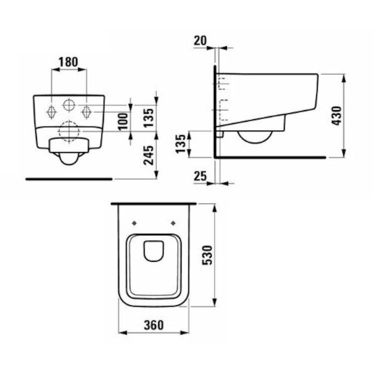 H8209620000001 Laufen Pro S viseča brezrobna WC školjka