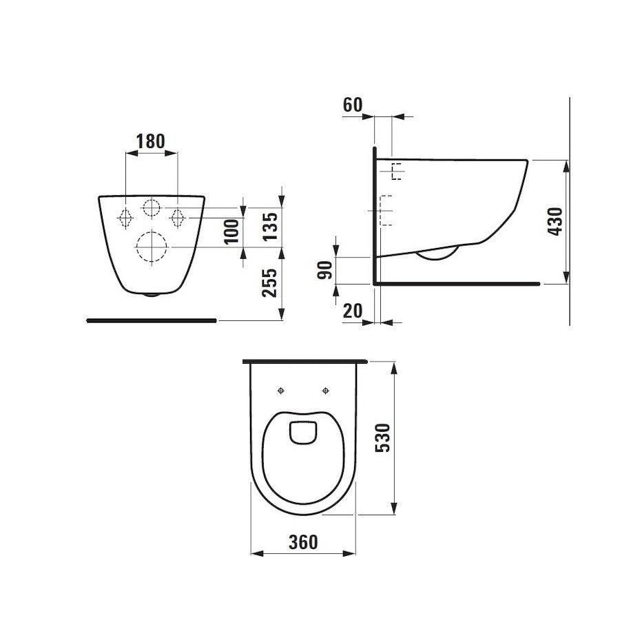 H8209660000001 Laufen Pro viseča brezrobna WC školjka