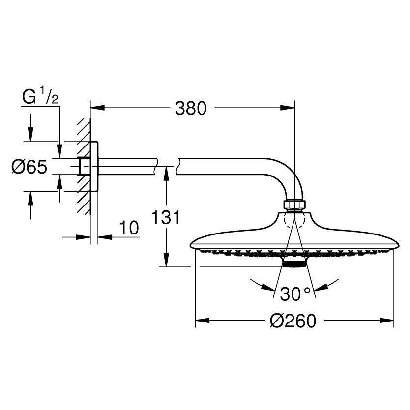 26459000 Grohe Euphoria 260 SmartControl nadglavna prha