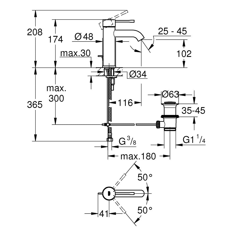 Armature za umivalnike — 23589001 Grohe Essence New armatura za umivalnik | SAN-KERAMIKA.SI