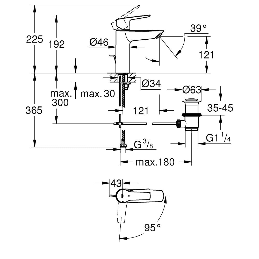 Armature za umivalnike — 23552002 Grohe Start armatura za umivalnik | SAN-KERAMIKA.SI