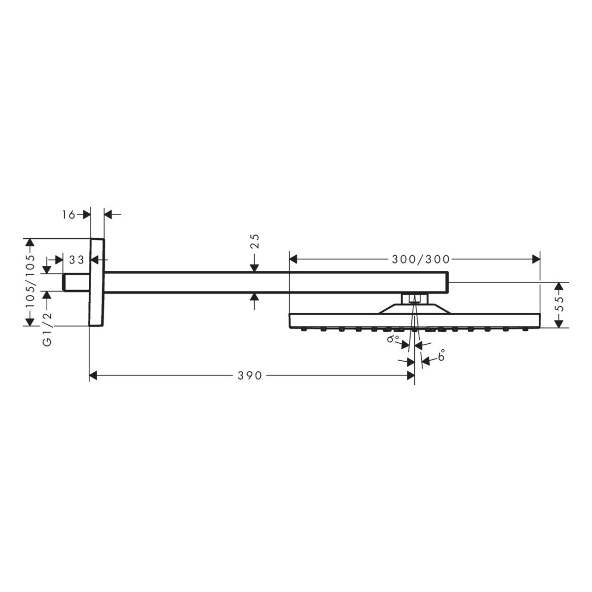 Nadglavne prhe — 26238000 Hansgrohe Raindance E 300 Set 1jet nadglavna prha | SAN-KERAMIKA.SI