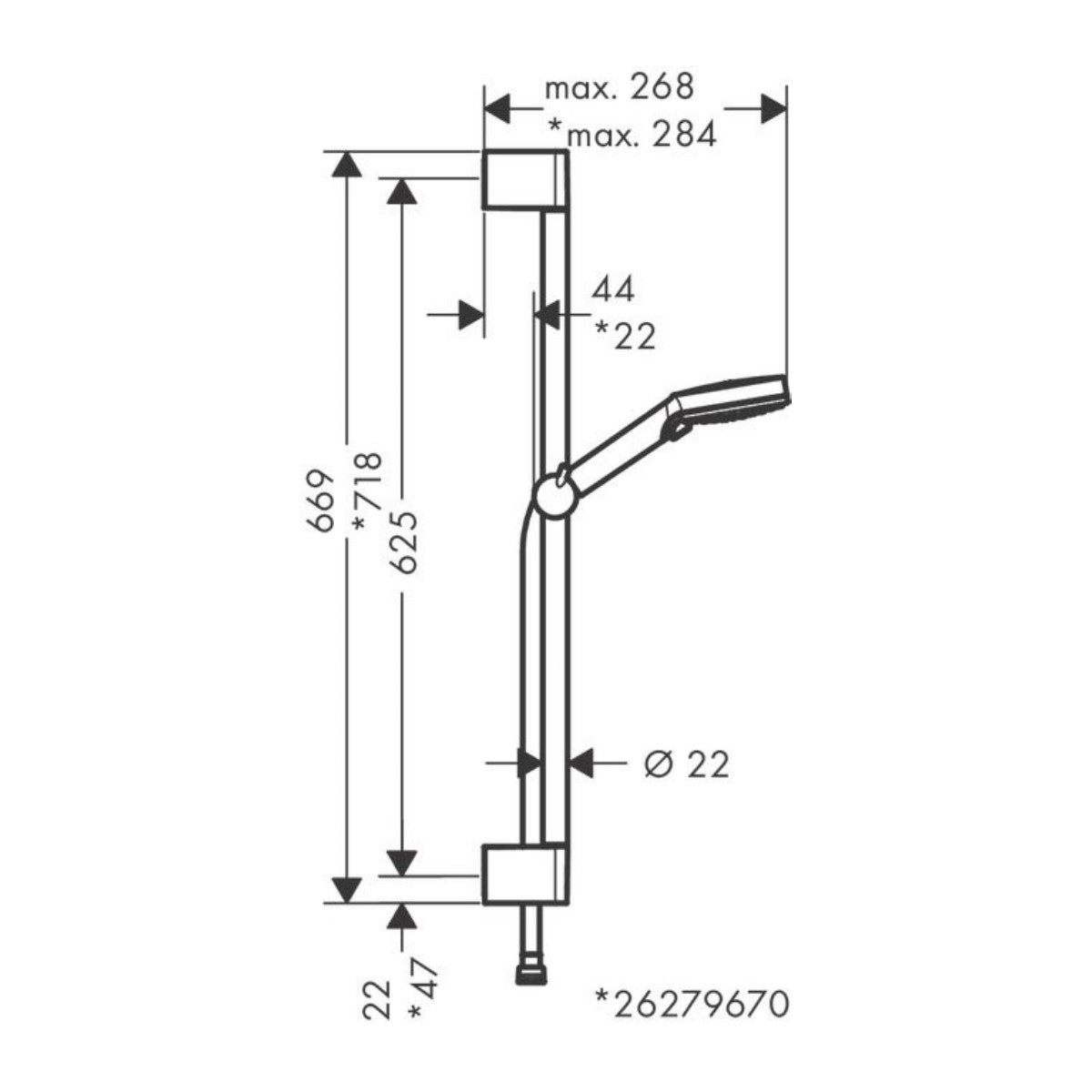 Tuš sistemi — 26279000 Hansgrohe Vernis Blend tuš set brez armature EcoSmart | SAN-KERAMIKA.SI