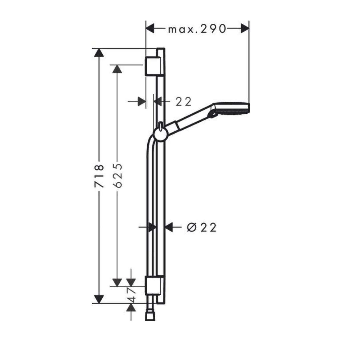 Tuš sistemi — 26423670 Hansgrohe Vernis Blend tuš set brez armature EcoSmart | SAN-KERAMIKA.SI