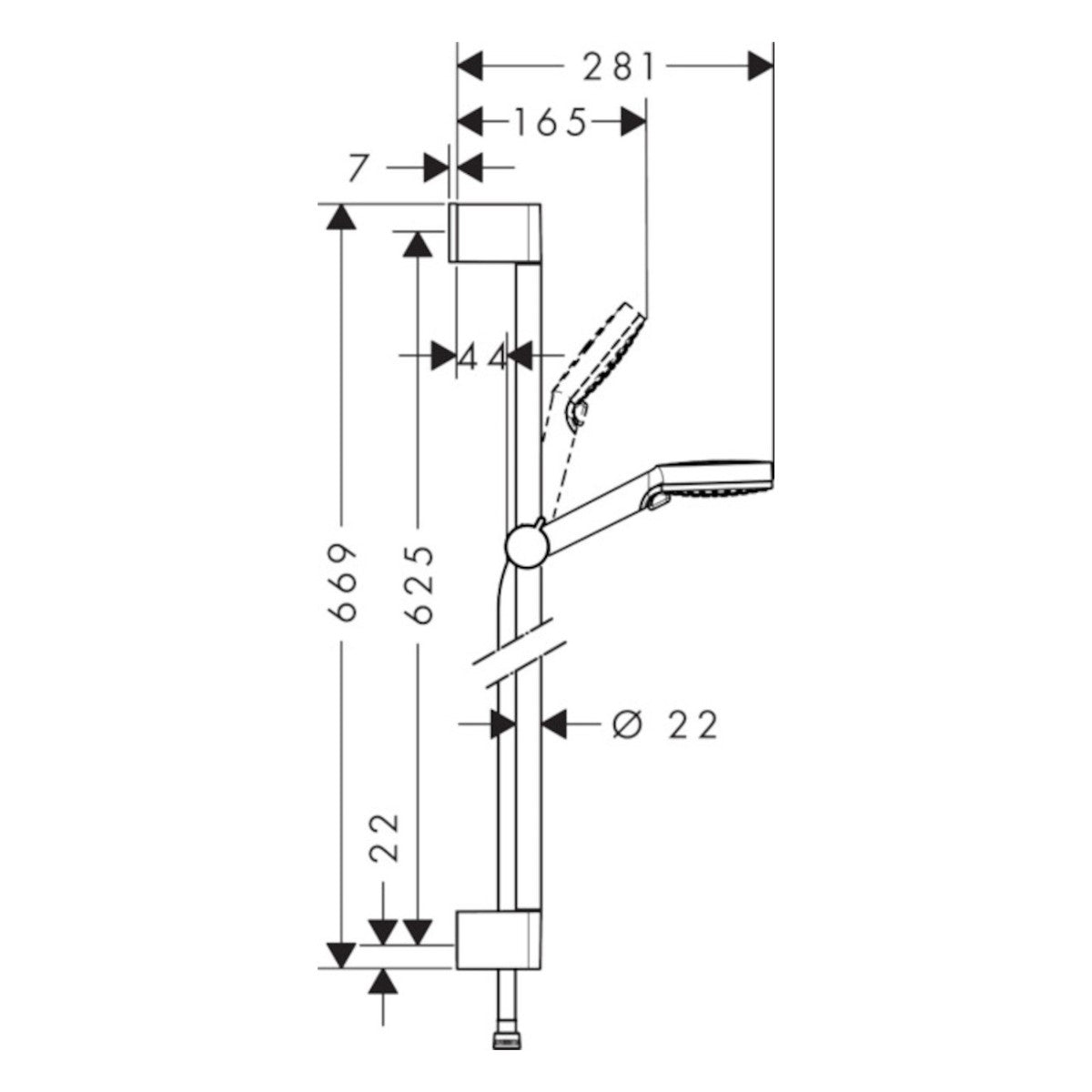 Tuš sistemi — 26532400 Hansgrohe Crometta 100 2jet Vario tuš set brez armature | SAN-KERAMIKA.SI