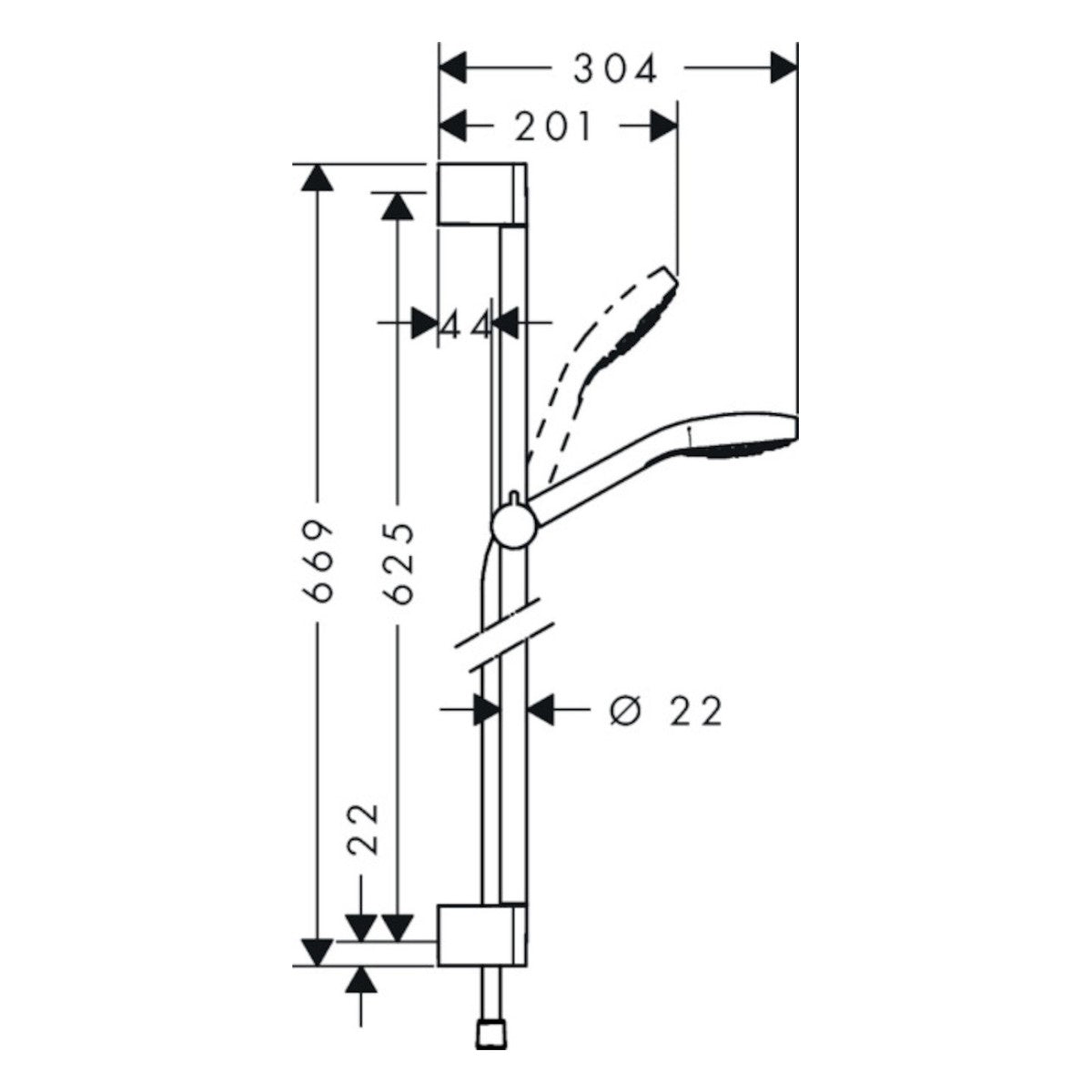 Tuš sistemi — 26564400 Hansgrohe Croma Select S 110 1jet tuš set brez armature | SAN-KERAMIKA.SI