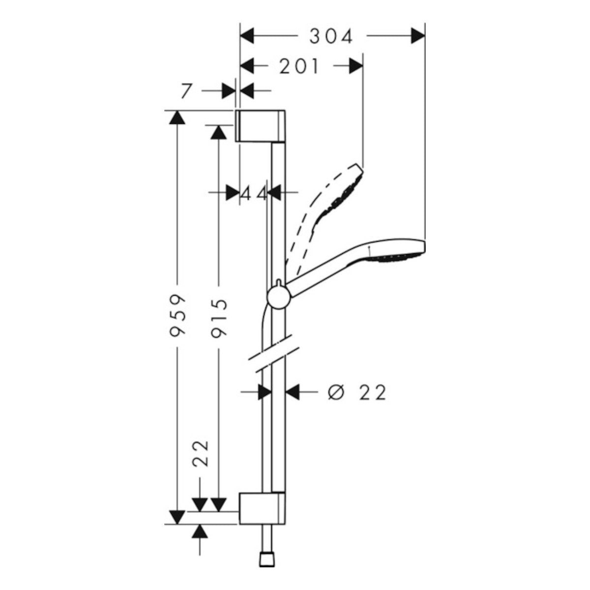 Tuš sistemi — 26590400 Hansgrohe Croma Select E 110 3jet Multi tuš set brez armature | SAN-KERAMIKA.SI