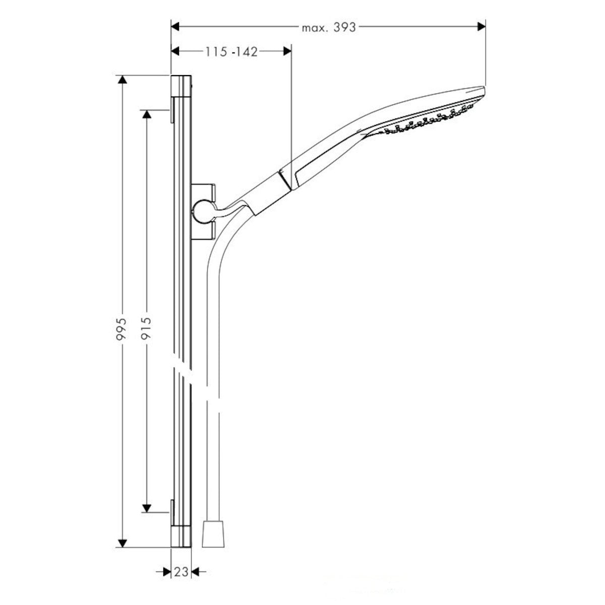 Tuš sistemi — 26626000 Hansgrohe Raindance Select S 150 3jet Unica tuš set brez armature | SAN-KERAMIKA.SI