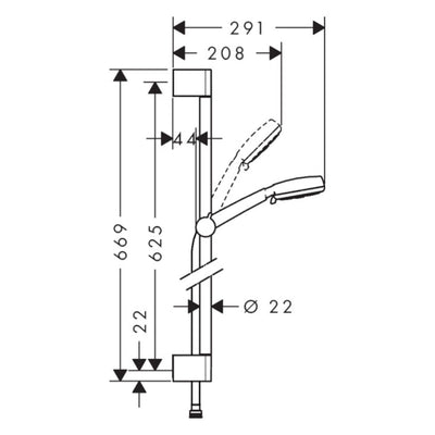 Tuš sistemi — 26651400 Hansgrohe Crometta 100 4jet Vario tuš set brez armature | SAN-KERAMIKA.SI