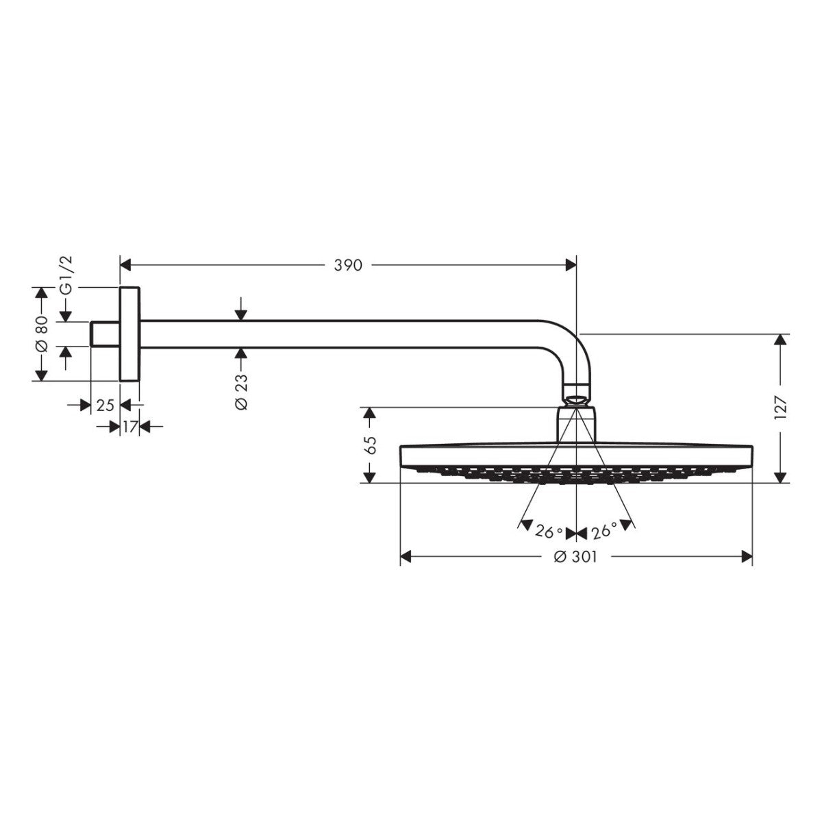 Nadglavne prhe — 27378000 Hansgrohe Raindance Select S Set 300 2jet nadglavna prha | SAN-KERAMIKA.SI