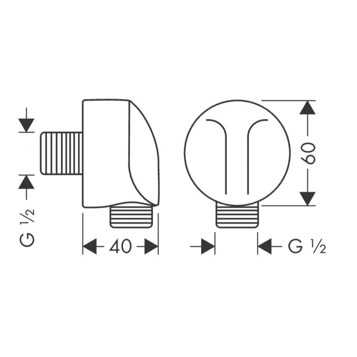 27454670 Hansgrohe FixFit črni priključek za tuš cev