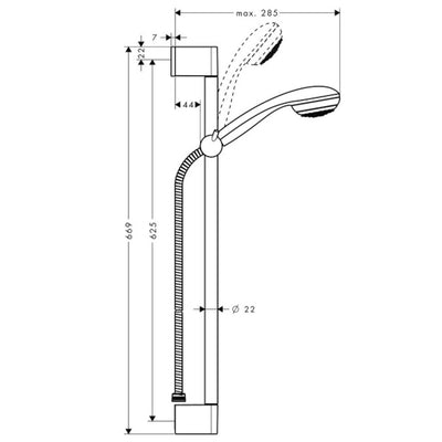 27728000 Hansgrohe Crometta 85 1jet Mono tuš set brez armature