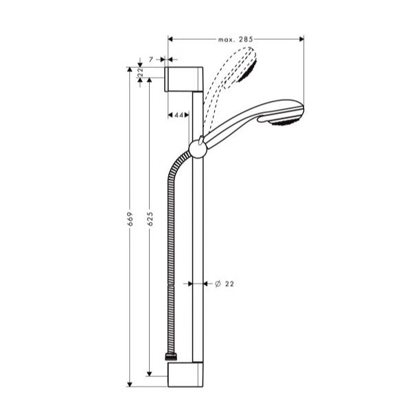 27763000 Hansgrohe Crometta 85 2jet Vario tuš set brez armature