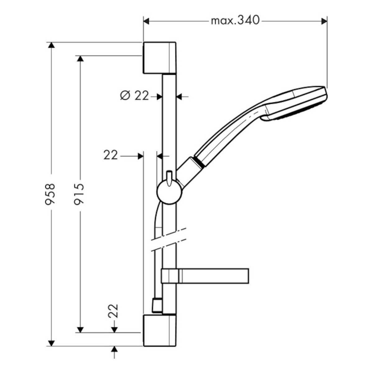 27771000 Hansgrohe Croma 100 4jet Vario tuš set brez armature