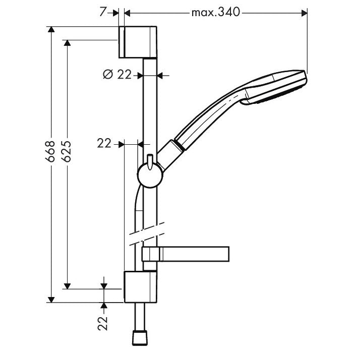 27772000 Hansgrohe Croma 100 4jet Vario tuš set brez armature