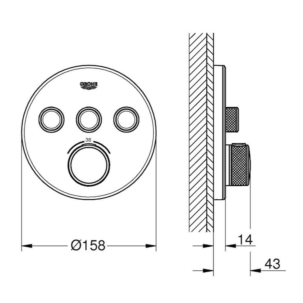 29904LS0 Grohe SmartControl termostatska pokrivna plošča