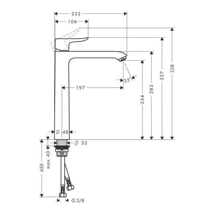 31184000 Hansgrohe Metris 260 visoka armatura za umivalnik