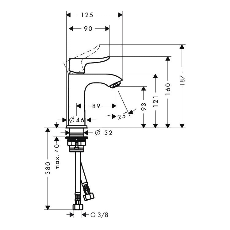 31186000 Hansgrohe Metris 100 armatura za umivalnik