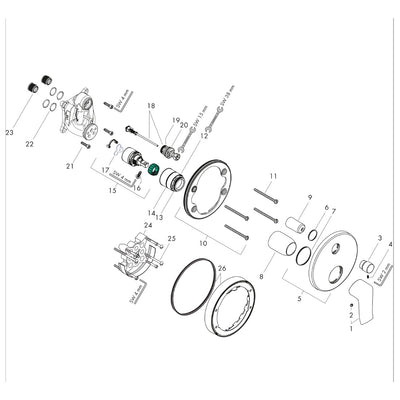 31493000 Hansgrohe Metris pokrivna plošča