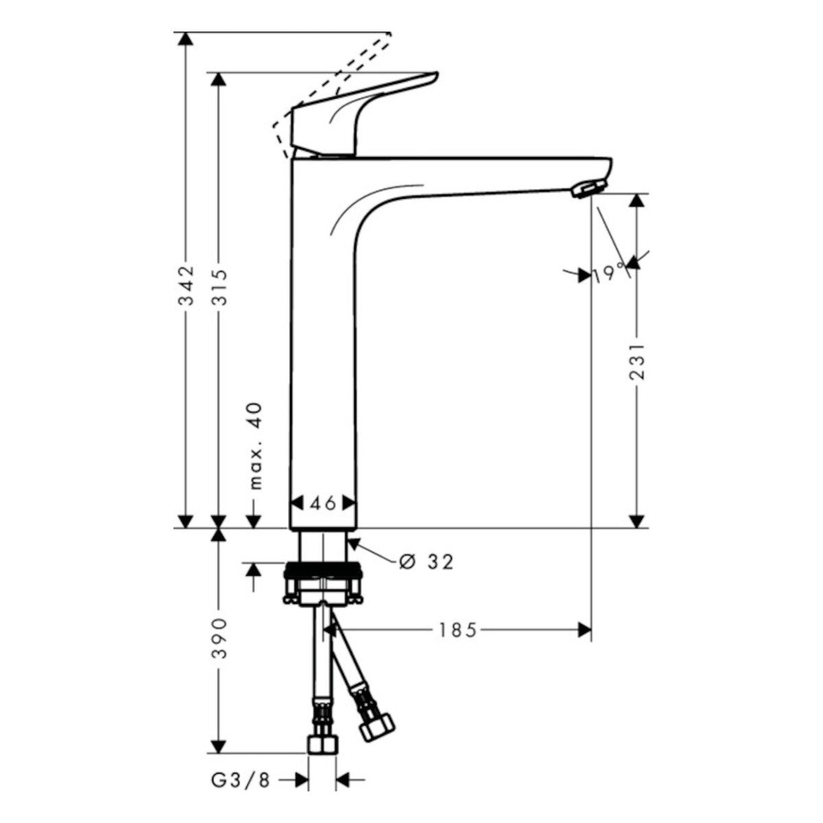 31532000 Hansgrohe Focus 230 visoka armatura za umivalnik