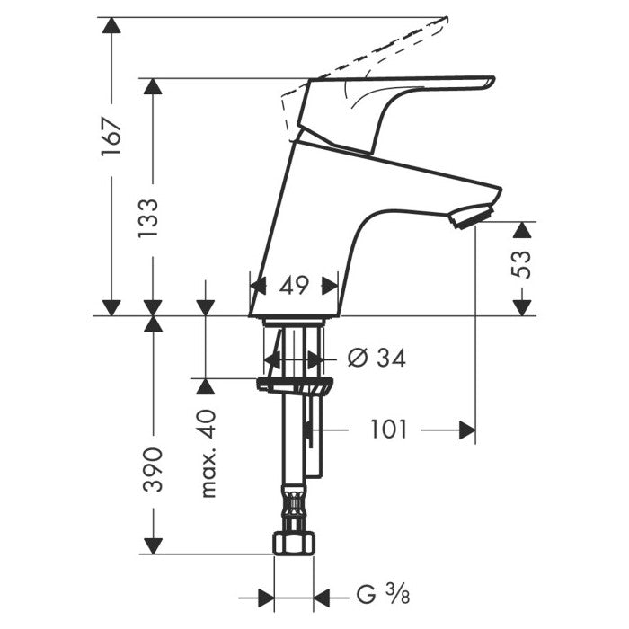 31733000 Hansgrohe Focus E2 70 armatura za umivalnik